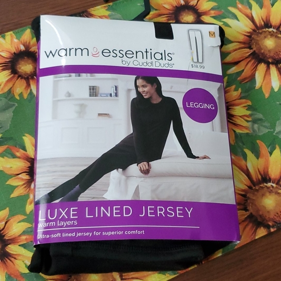 Cuddl Duds Pants - CuddlDuds luxe lined jersey leggings black